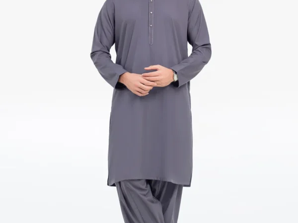 Men's Dark Grey Kurta Shalwar