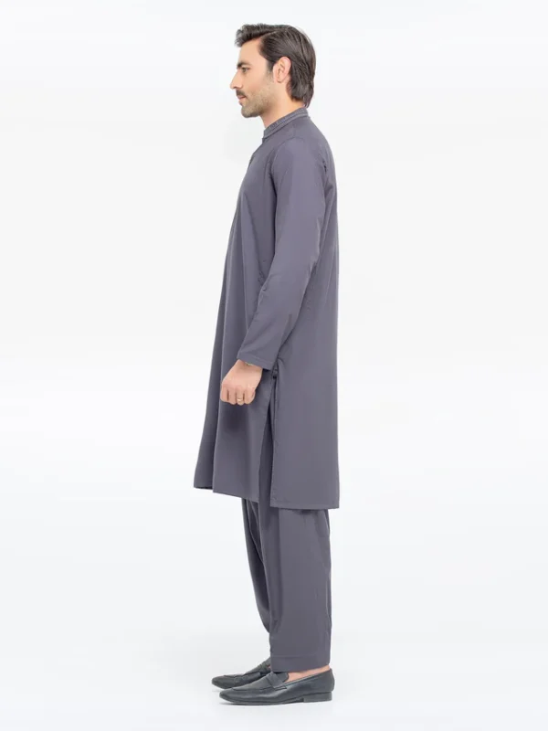 25_M_MenKurtaShalwar_EMTKS5-41156_4 Men's Dark Grey Kurta Shalwar