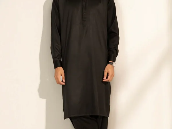 Men's Sage Black Shalwar Kameez