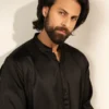 Men's Sage Black Shalwar Kameez