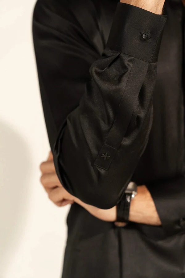 Men's Sage Black Shalwar Kameez