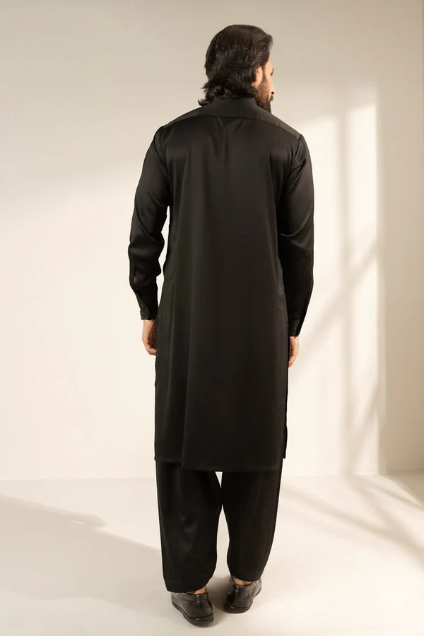 Men's Sage Black Shalwar Kameez