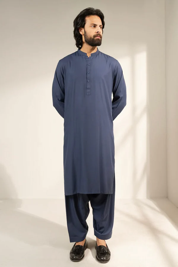 Men's Sage Blue Shalwar Kameez