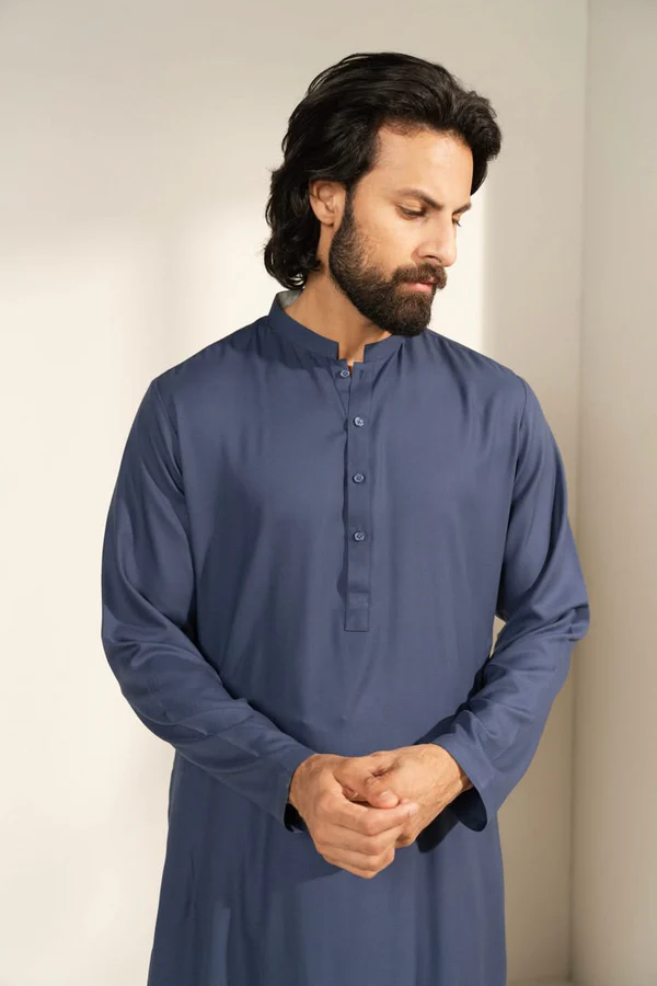 Men's Sage Blue Shalwar Kameez
