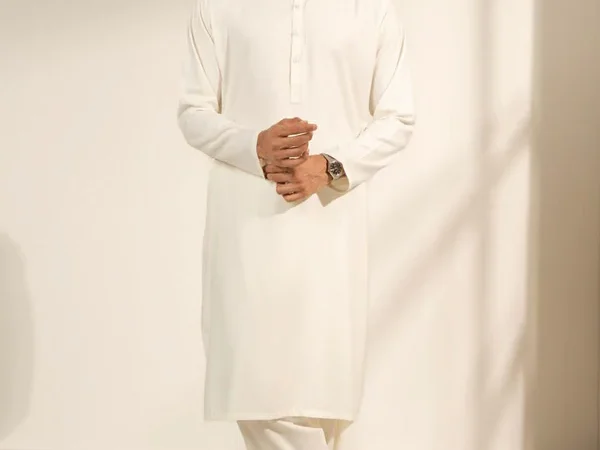 Men's Sage White Shalwar Kameez